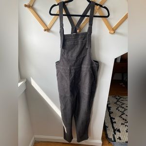 AERIE | Black Corduroy Work & Play Wide Leg Adjustable Overalls M